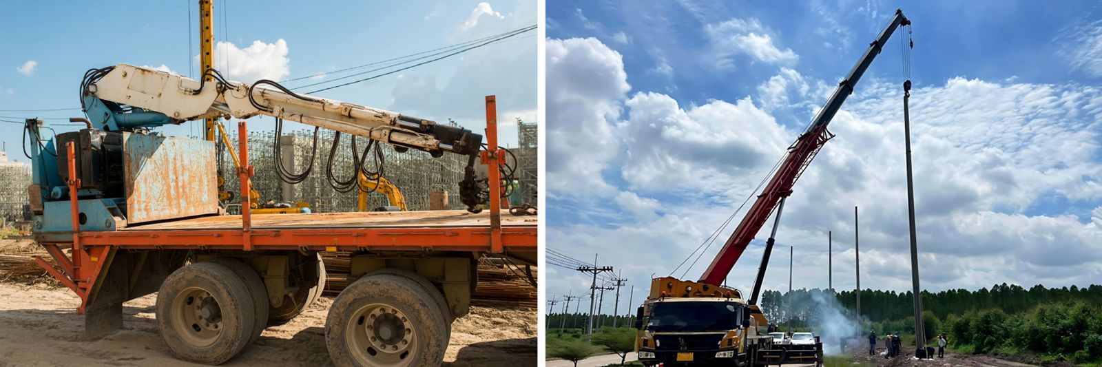 Photo d'un camion grue
